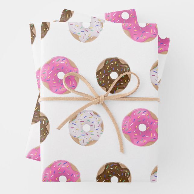 Feuille De Papier Cadeau Donuts sucrés joli Anniversaire Saint Valentin (En situation)