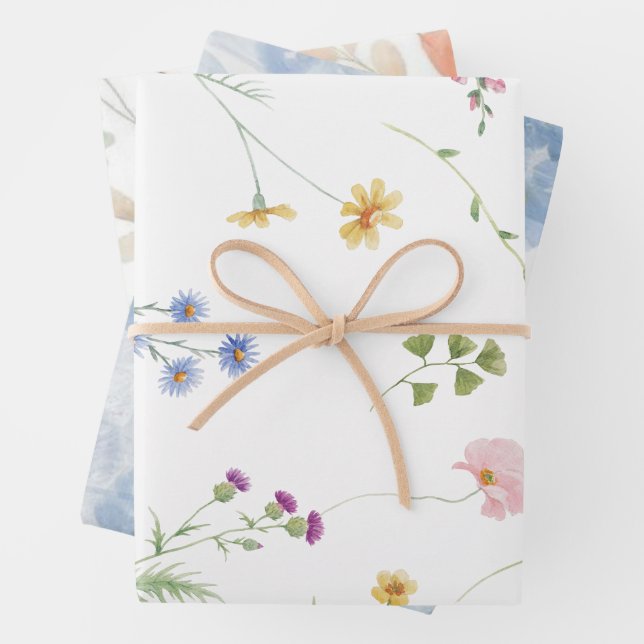 Feuille De Papier Cadeau Douche fleur sauvage Tea Party (En situation)