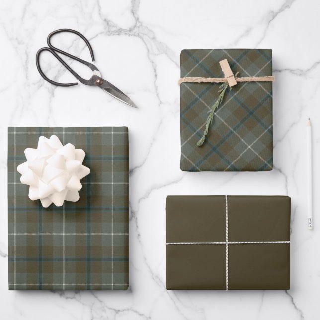 Feuille De Papier Cadeau Douglas Patiné Original Scottish Tartan (Recto)