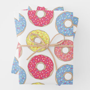 Feuille De Papier Cadeau Doux et colorés arroser les beignes
