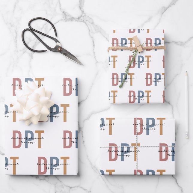 Feuille De Papier Cadeau DPT Docteur en physiothérapie (Recto)