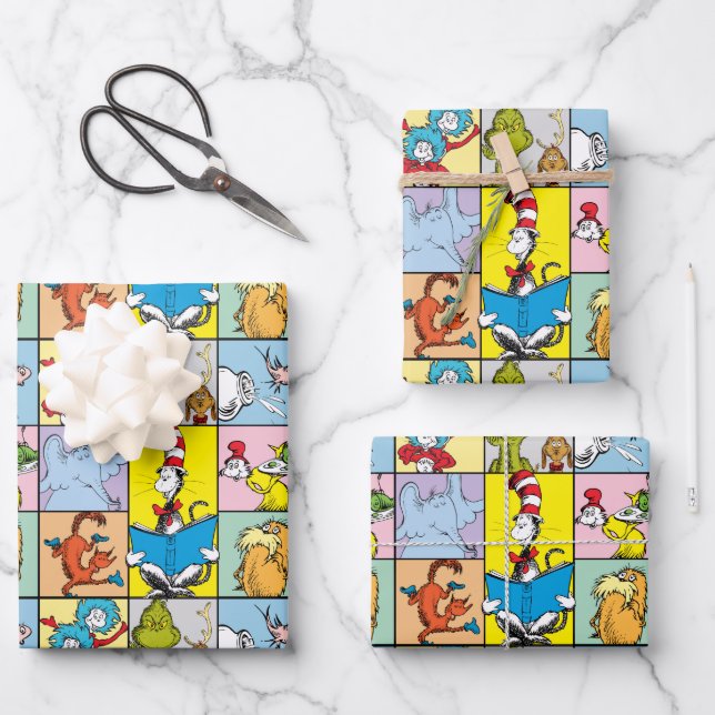 Feuille De Papier Cadeau Dr Seuss | Graphique Histoires (Recto)