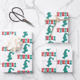 Feuille De Papier Cadeau Dr. Seuss   Grinch - Rouge & Vert