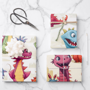 Feuille De Papier Cadeau Dragon Kids