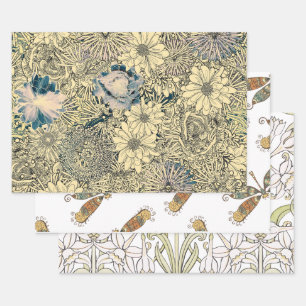Feuille De Papier Cadeau Dragonfly Gold Garden