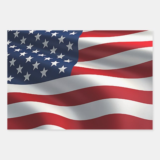 Feuille De Papier Cadeau Drapeau américain (Devant)