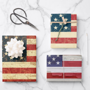 Feuille De Papier Cadeau Drapeau américain des États-Unis