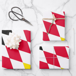Feuille De Papier Cadeau Drapeau bavarois diamant noir rouge jaune bleu mot