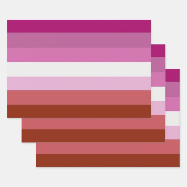 Feuille De Papier Cadeau Drapeau de fierté lesbienne (Origine) (Lot)