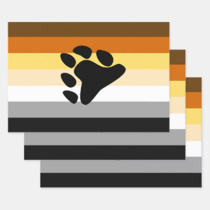 Feuille De Papier Cadeau Drapeau de la fierté de l'ours avec patte