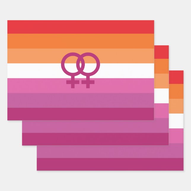 Feuille De Papier Cadeau Drapeau de la fierté lesbienne WLW (Lot)
