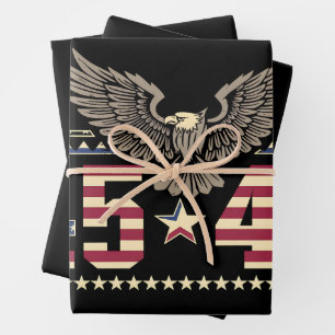 Feuille De Papier Cadeau Drapeau de l'aigle américain vintage Trump 45 47 U