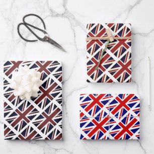 Feuille De Papier Cadeau Drapeau Jack de l'union britannique enveloppant fe