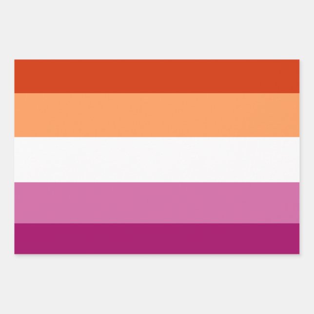 Feuille De Papier Cadeau Drapeau lesbien (Devant)
