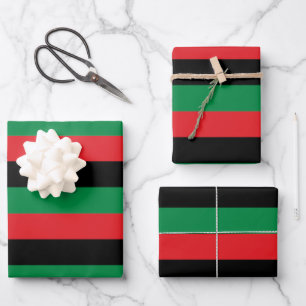 Feuille De Papier Cadeau Drapeau panafricain, Joyeux Kwanzaa 