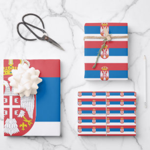 Feuille De Papier Cadeau Drapeau serbe
