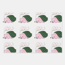 Dreaming Pig in a Blanket Wrapper Paper Sheet Set