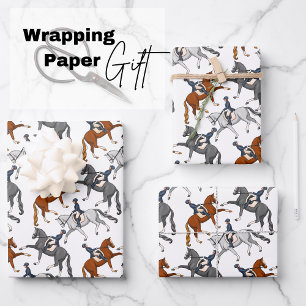 Feuille De Papier Cadeau Dressage Équitation
