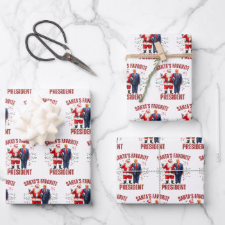 Feuille De Papier Cadeau Drôle de Noël Trump