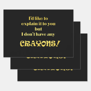 Feuille De Papier Cadeau Drôle Expliquer Avec Crayons Plaisanter