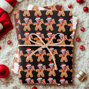Feuille De Papier Cadeau Drôle Joe Biden Xmas Personnalisé Visage Photo Pin