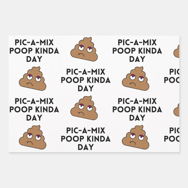 Feuille De Papier Cadeau Drôle Nourriture Poop (Devant)