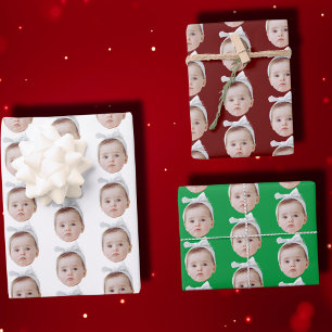 Feuille De Papier Cadeau Drôle personnalisable Visage photo visage Motif ré