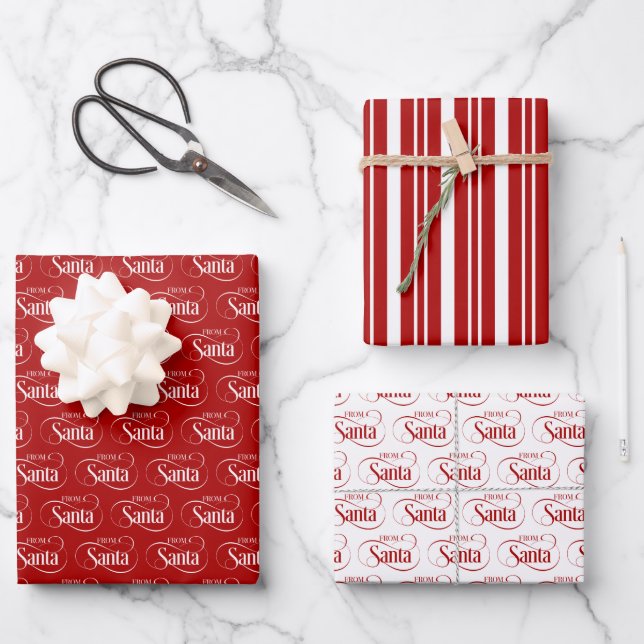 Feuille De Papier Cadeau Du Noël du Père Noël (Recto)