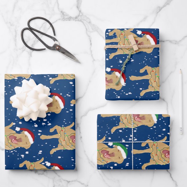 Feuille De Papier Cadeau Dudley Labrador Christmas (Recto)