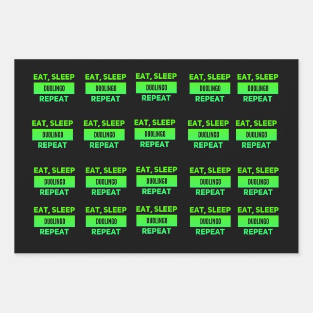 Feuille De Papier Cadeau duolingo (Devant)