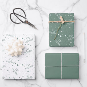 Feuille De Papier Cadeau Dusty Green Kids Aïd Moubarak