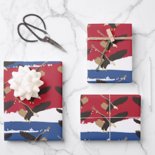 Feuille De Papier Cadeau Eagle Bird USA Patriotic American Flag