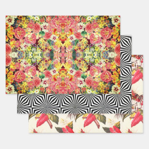 Feuille De Papier Cadeau Échantillon d'art floral d'Hollywood