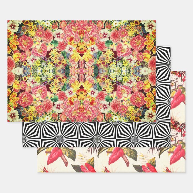 Feuille De Papier Cadeau Échantillon d'art floral d'Hollywood (Lot)