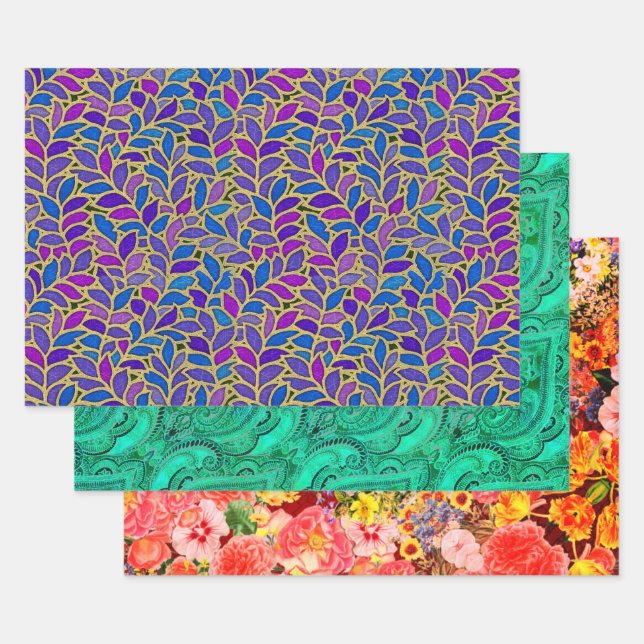 Feuille De Papier Cadeau Échantillon de fleurs Floresta Bruxelles (Lot)