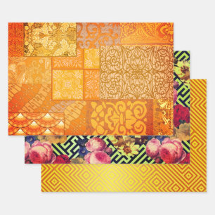 Feuille De Papier Cadeau Échantillon de motifs floraux