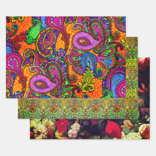 Feuille De Papier Cadeau Échantillon floral Nouveau Paisley
