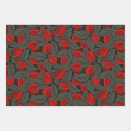 Feuille De Papier Cadeau Echelles de fraise différentes