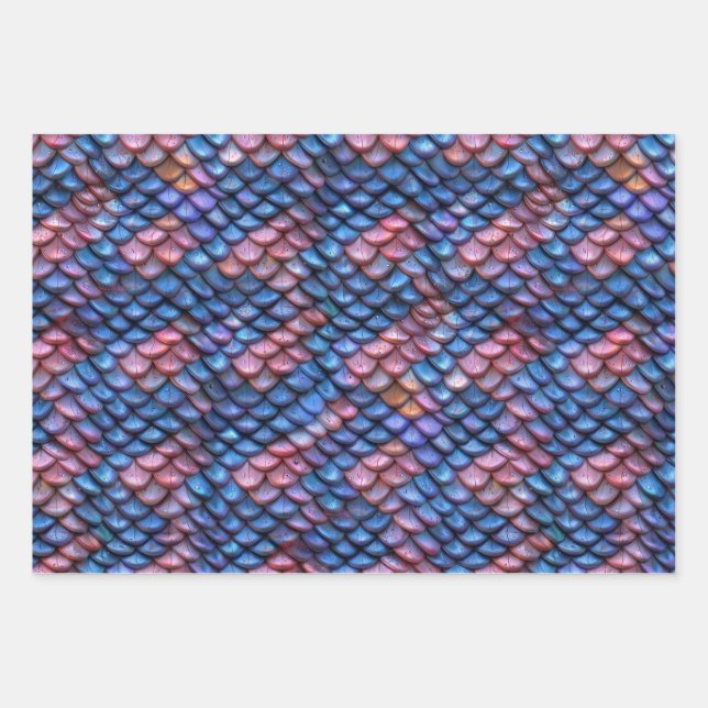 Feuille De Papier Cadeau Échelles de sirène (Devant)