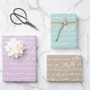 Feuille De Papier Cadeau Écriture manuscrite Cursive Auteur livre Lover Swe