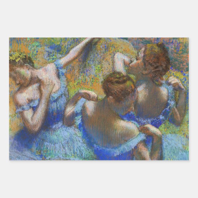 Feuille De Papier Cadeau Edgar Degas - Danseurs Bleus (Devant)