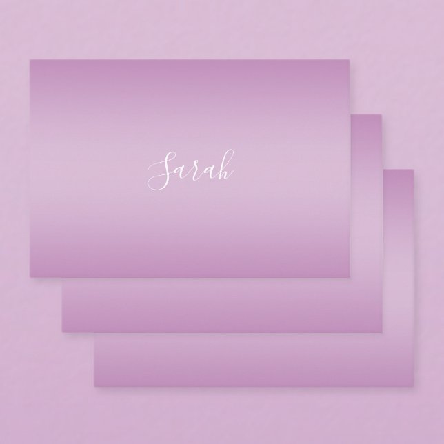 Feuille De Papier Cadeau Editable Soft Mauve Ombre & White Text Script (Créateur téléchargé)