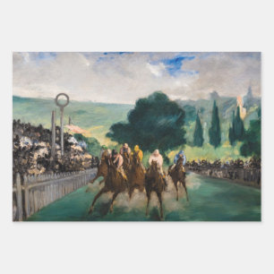 Feuille De Papier Cadeau Edouard Manet - Les courses à Longchamp