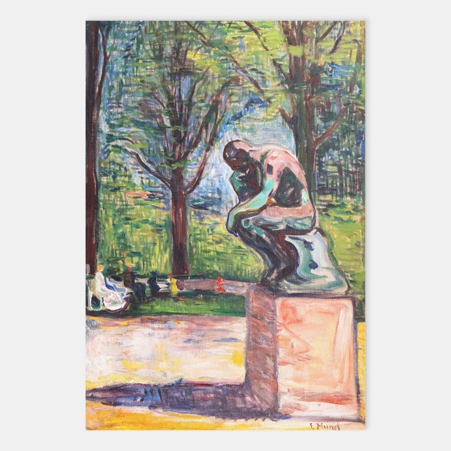 Feuille De Papier Cadeau Edvard Munch - Le penseur de Rodin (Créateur téléchargé)