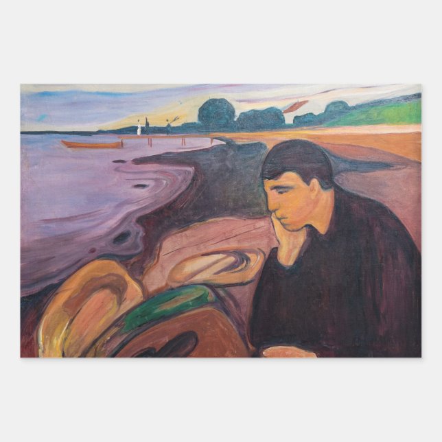 Feuille De Papier Cadeau Edvard Munch - Melancholy 1894 (Devant)