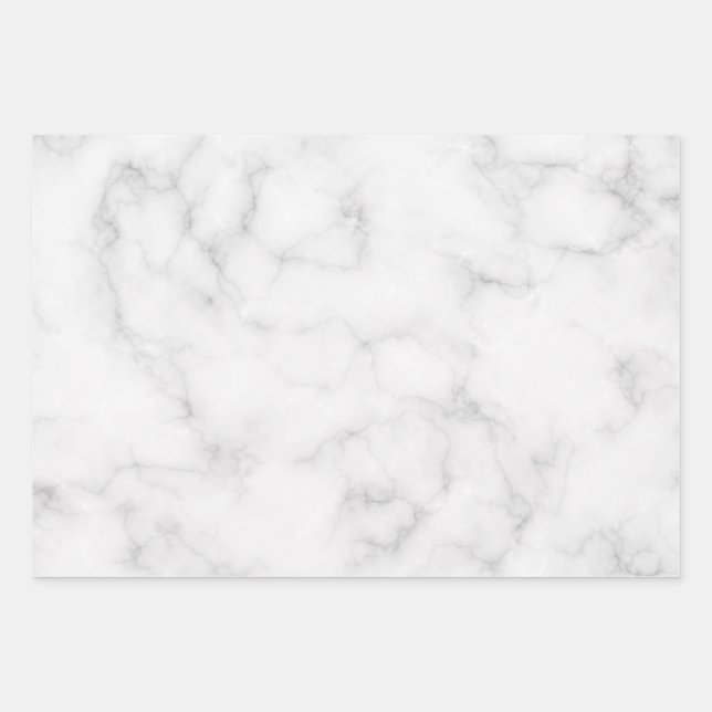 Feuille De Papier Cadeau Effacer le Marbre blanc (Devant)