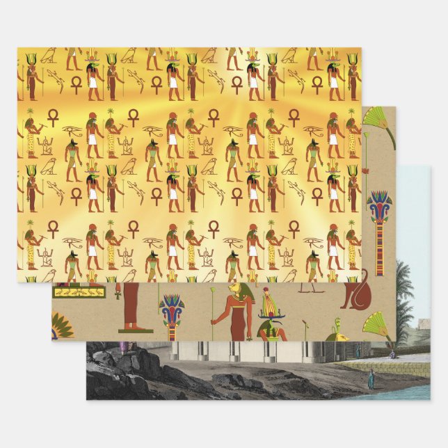 Feuille De Papier Cadeau Egyptologie (Lot)