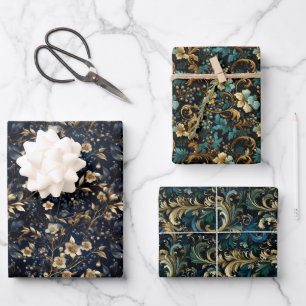 Feuille De Papier Cadeau Elégance Renaissance : Conception Motif Vintage