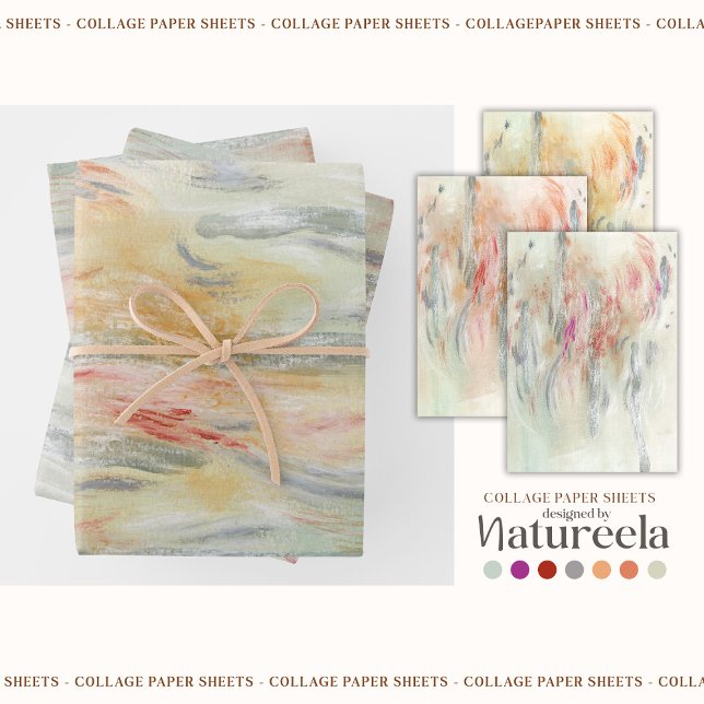 Feuille De Papier Cadeau Elegant Abstract Collage  (Créateur téléchargé)