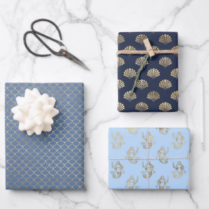 Feuille De Papier Cadeau Elégant Baby shower de sirène Anniversaire